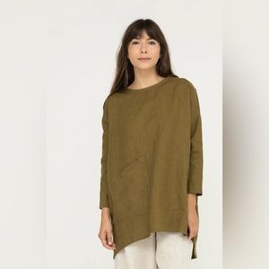 Elizabeth Suzann Long sleeve Harper tunic Linen Olive